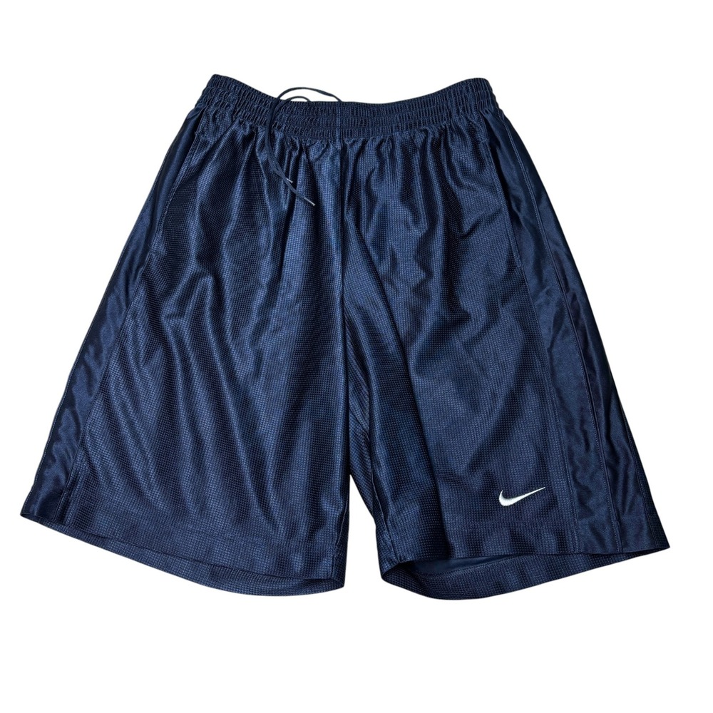 Nike Basketball Shorts Mens Large W30 L10 Navy Blue Mesh Dazzle Swoosh 207630